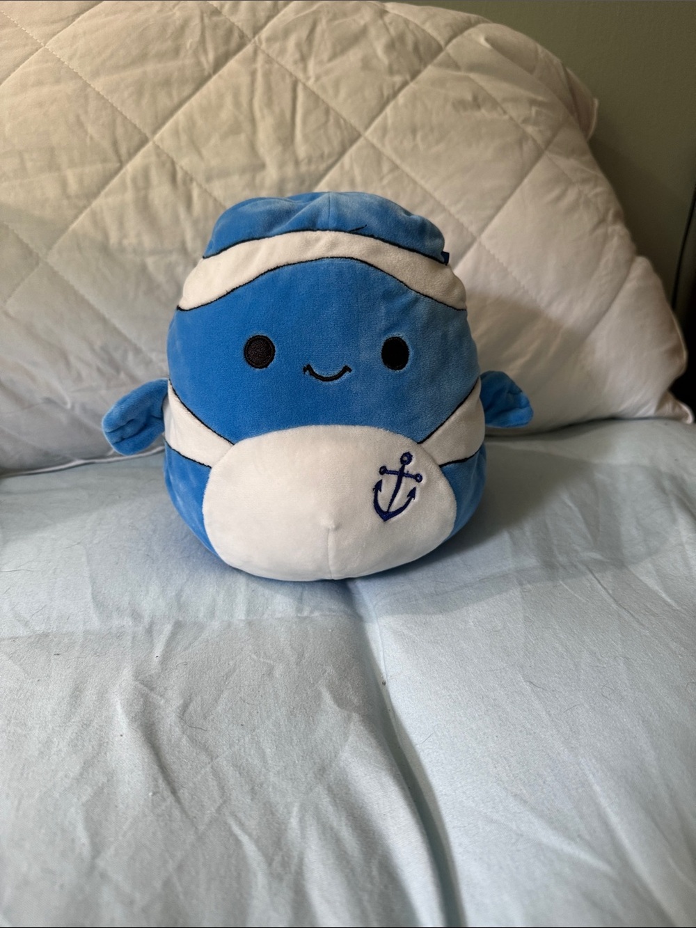 Squishmallows Blue and White Nautical Whale Plush